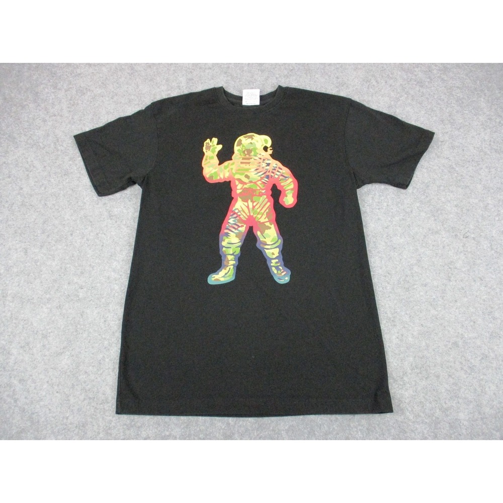 Billionaire Boys Club Shirt Mens Small Black Yellow Astronaut Graphic Tee Y2K